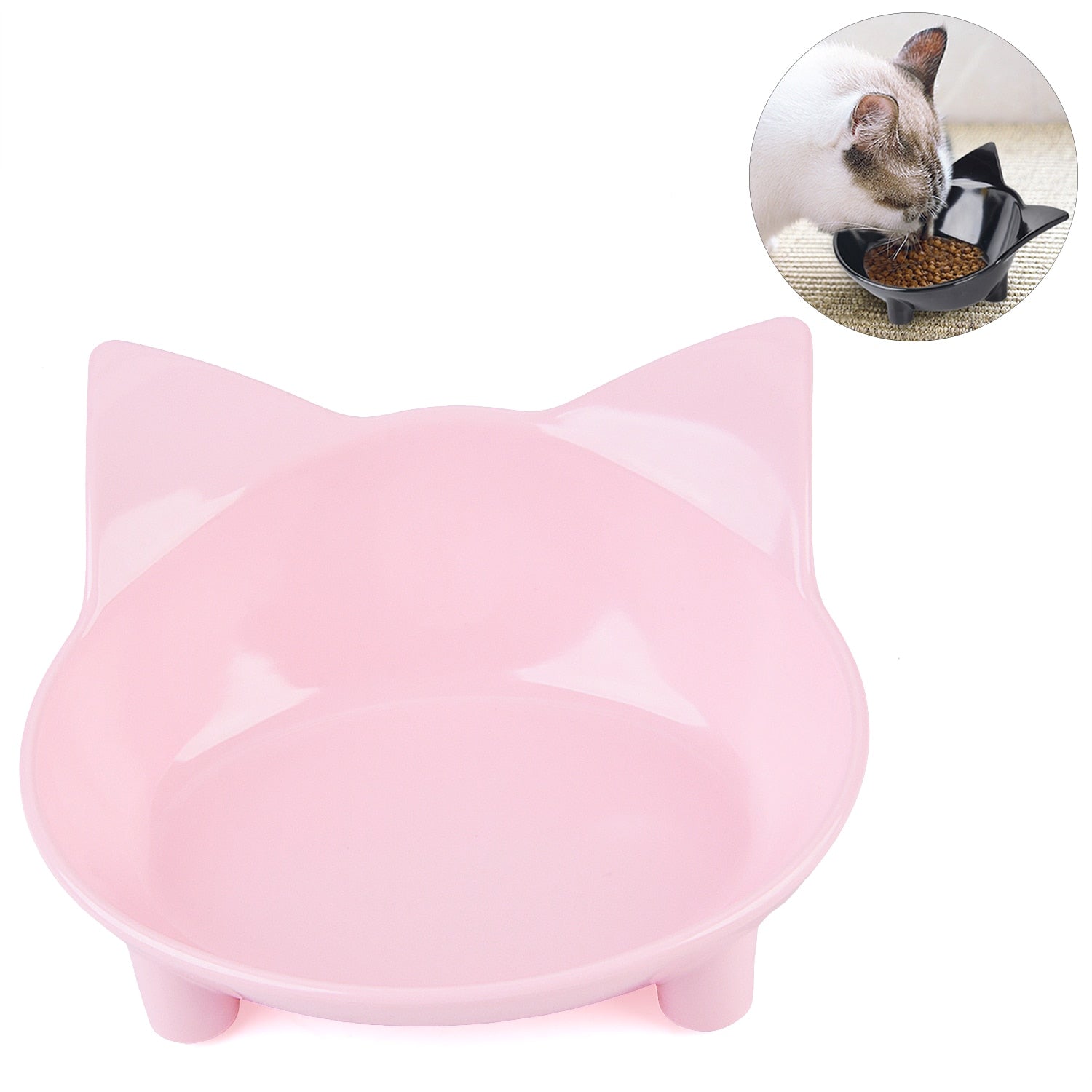 New Cat-Shaped Pet Cat Single Bowl Cat Food Bowl Anti-Slip Multi-Purpose Pet Feeding Bowl Cat Water Bowl Pet Household Supplies-ebowsos