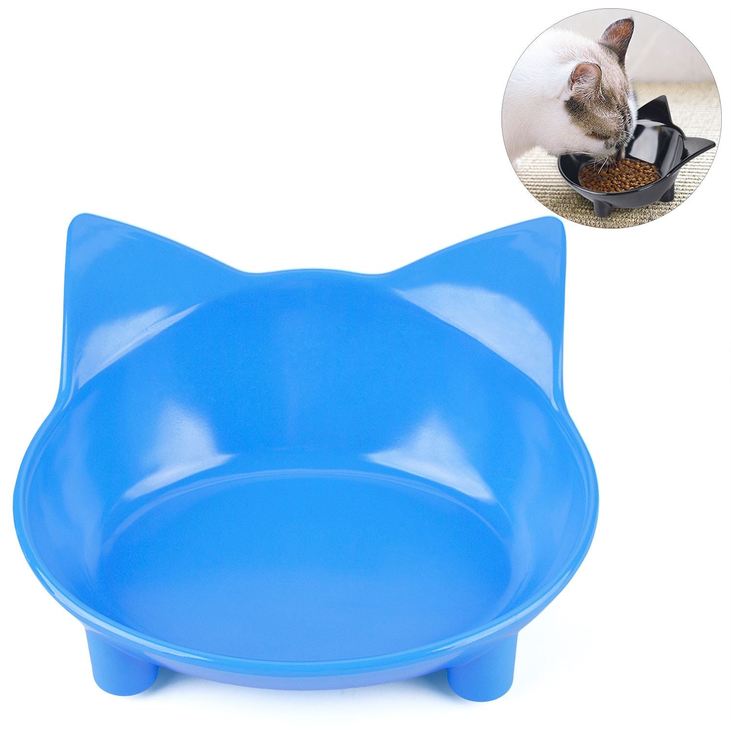 New Cat-Shaped Pet Cat Single Bowl Cat Food Bowl Anti-Slip Multi-Purpose Pet Feeding Bowl Cat Water Bowl Pet Household Supplies-ebowsos