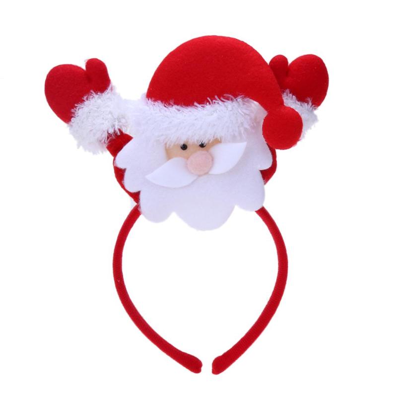 New Christmas Headbands Girls Santa Claus Pattern Hair Band Christmas Decor - ebowsos