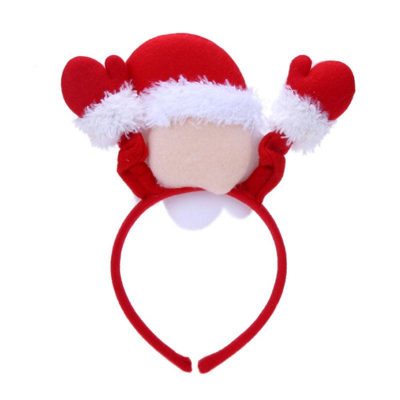 New Christmas Headbands Girls Santa Claus Pattern Hair Band Christmas Decor - ebowsos