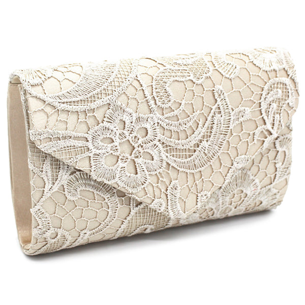 New Classy Lace Clutch Envelope Bag Bridal Designer Ladies Evening Party Prom - ebowsos