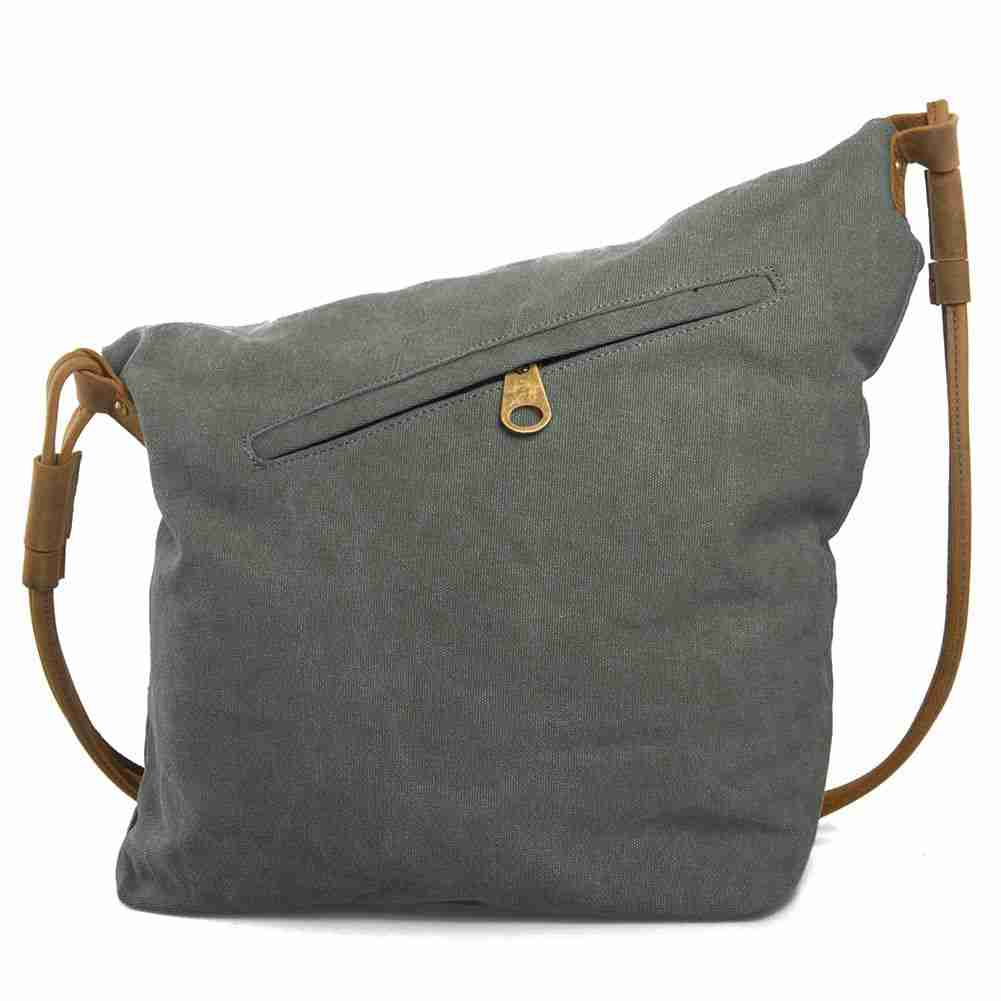 New Crossbody Bag for Women, Slouch Bag, Canvas Shoulder Bag Flap Crossbody Bag for School Shopping(gray) - ebowsos