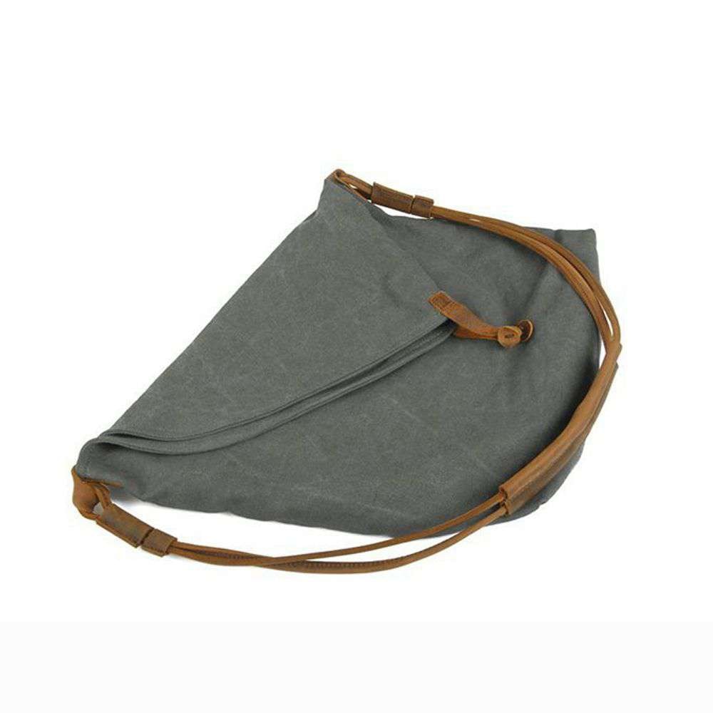 New Crossbody Bag for Women, Slouch Bag, Canvas Shoulder Bag Flap Crossbody Bag for School Shopping(gray) - ebowsos