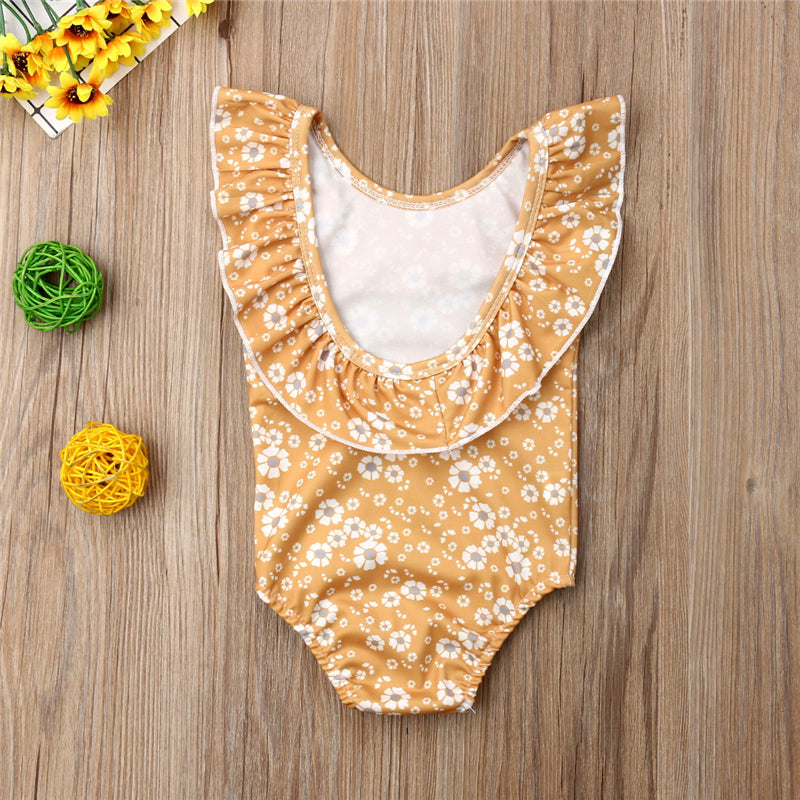 New Cute Baby Girls Summer Beach Wear Kid Baby Girls Floral Bikini Swimwear Swimsuit Bathing Suit Ruffles Beachwear - ebowsos