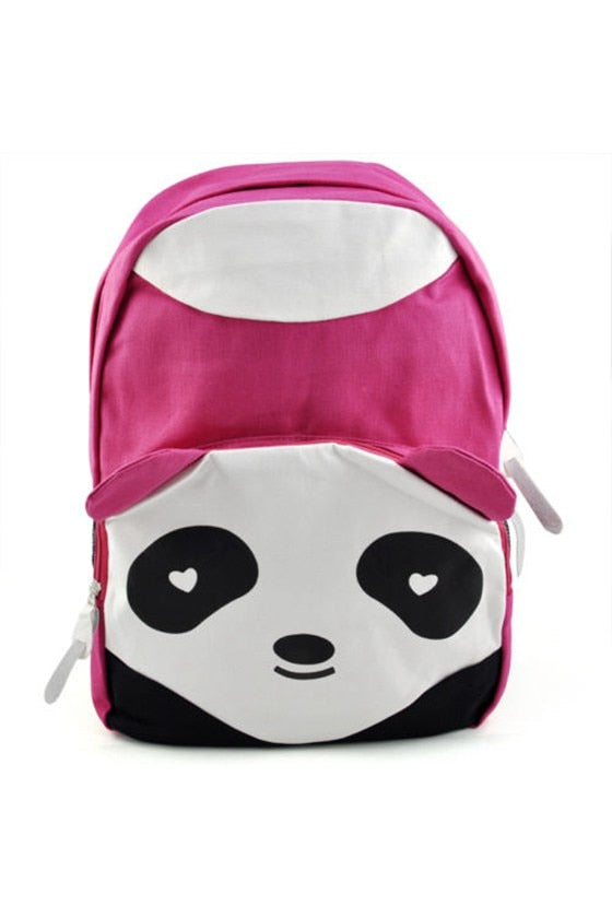 New  Cute Panda Canvas Backpack Rucksack Lady Girl Boy Student Book Bag Schoolbag - blue - ebowsos