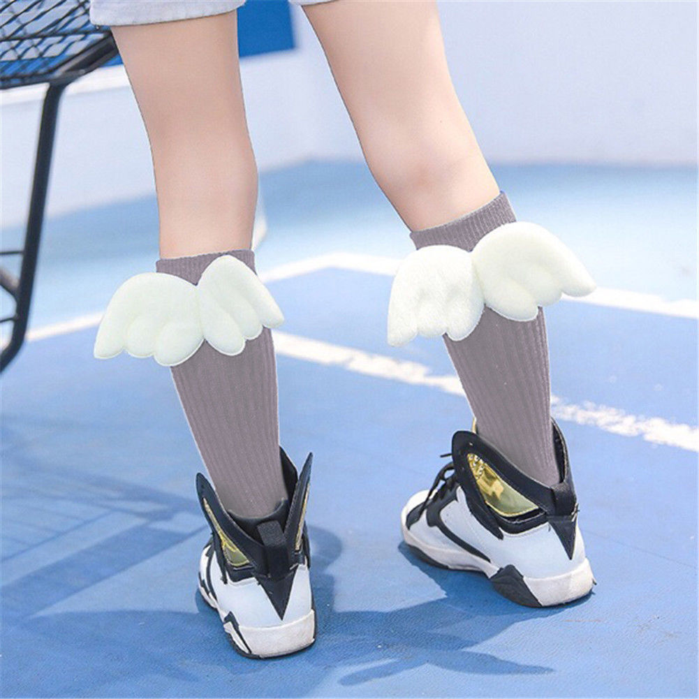 New Fashion Cute Baby Kids Toddlers Ruffles Soft Socks Leg Warmer Angel Wings Stockis 0-4Y - ebowsos