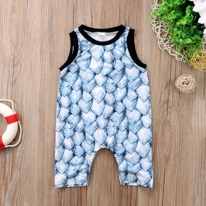 New Fashion Dinosaur Baby Kids Boy Infant Sleeveless Cotton Vest Romper Jumpsuit Playsuit Outfits Summer - ebowsos