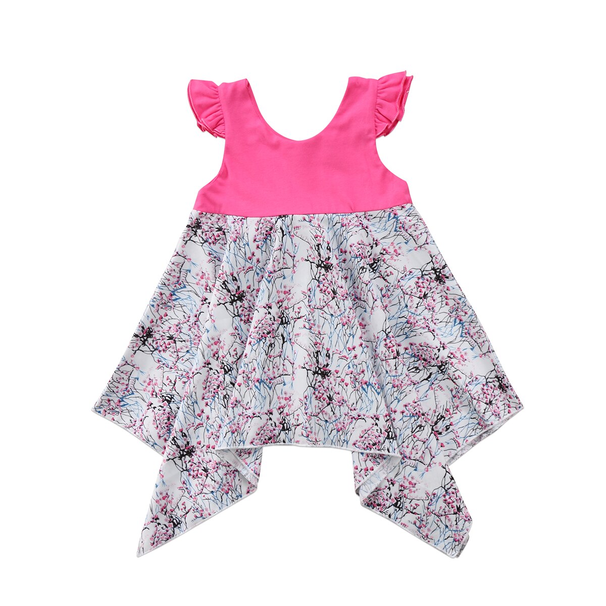 New Fashion Flower Pink Cute Short Sleeve 2-7 Years Toddler Kids Baby Girls  Outfits Clothes T-shirt Top Dress - ebowsos