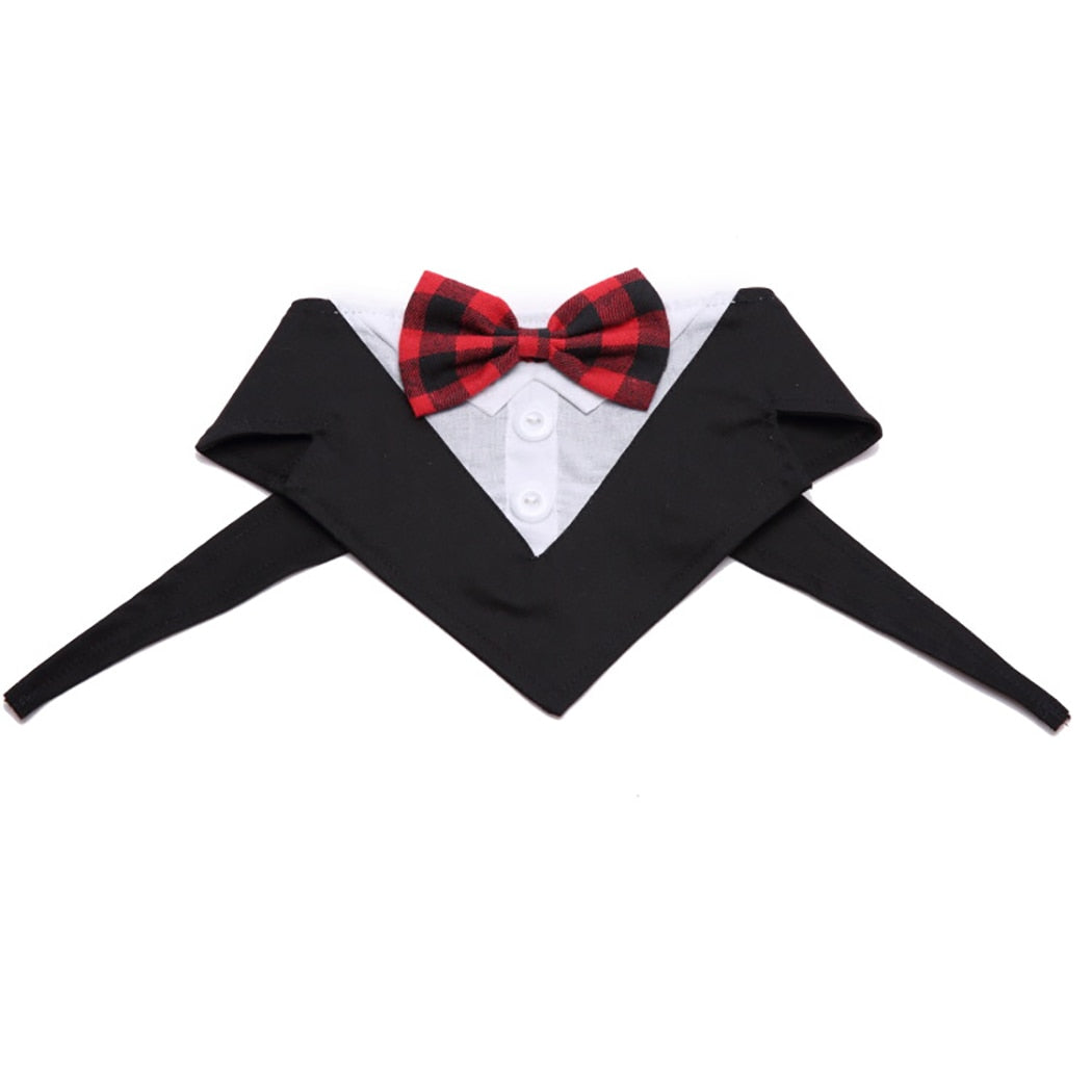 New Fashion Formal Dog Tuxedo Dog Bandana with Bow Tie and Neck Tie Designs Pet Dog Cat Suit Tie-ebowsos