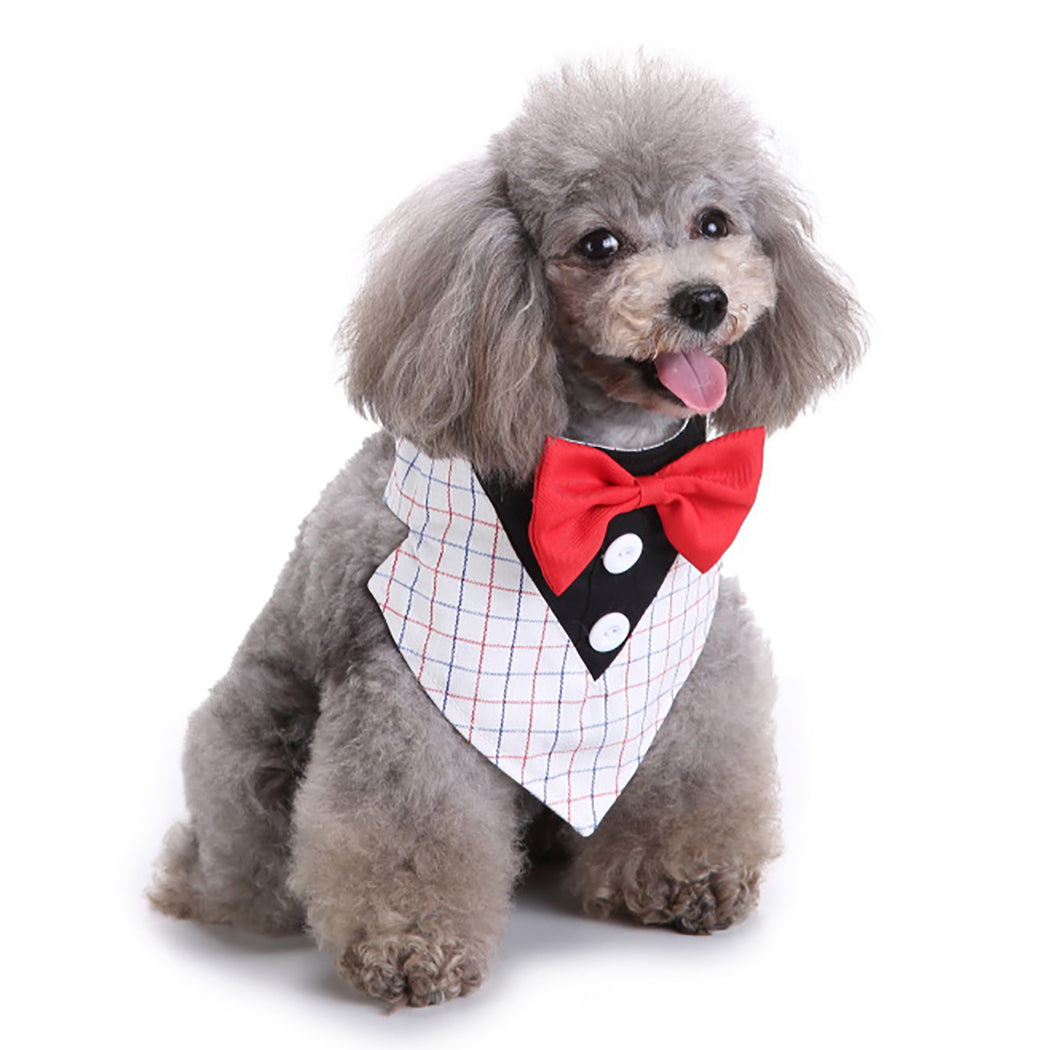 New Fashion Formal Dog Tuxedo Dog Bandana with Bow Tie and Neck Tie Designs Pet Dog Cat Suit Tie-ebowsos