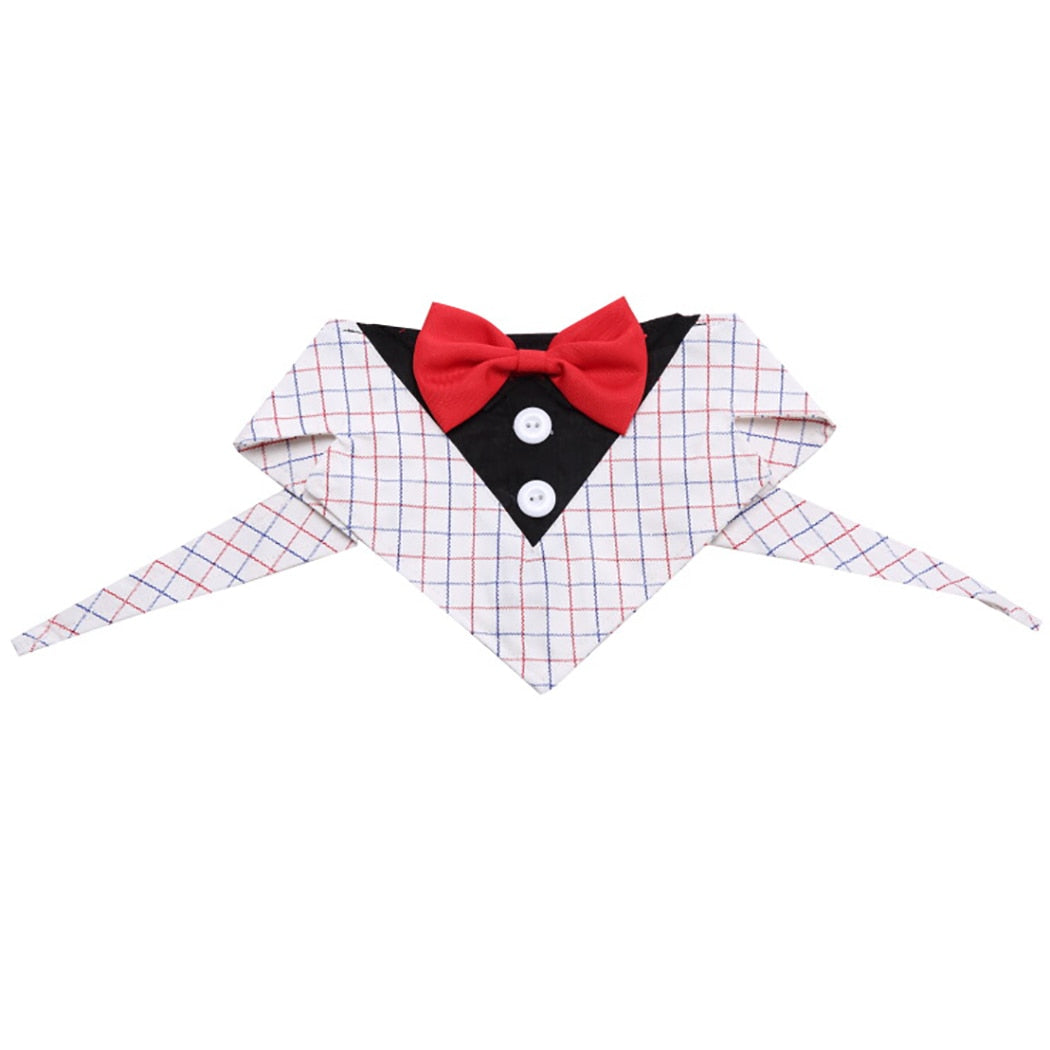 New Fashion Formal Dog Tuxedo Dog Bandana with Bow Tie and Neck Tie Designs Pet Dog Cat Suit Tie-ebowsos