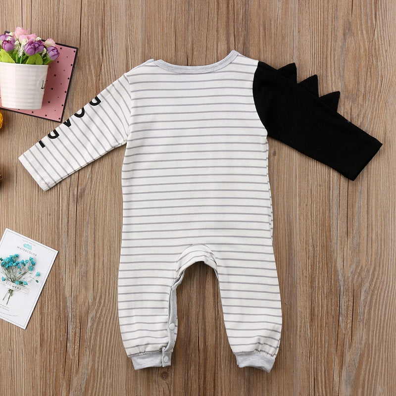 New Fashion Kid Baby Boy Girls 3D Dinosaur Romper Newborn Kid Baby Long Sleeve Cotton Jumpsuit Outfits Clothes - ebowsos