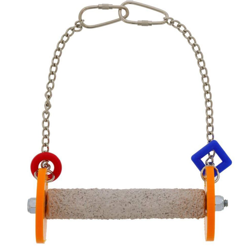 New Funny Parrot Swing Hanging Toy Bird Hanging Perch Multi-Purpose Parrot Swing Bird Chew Toy Pet Supplies Random Color-ebowsos