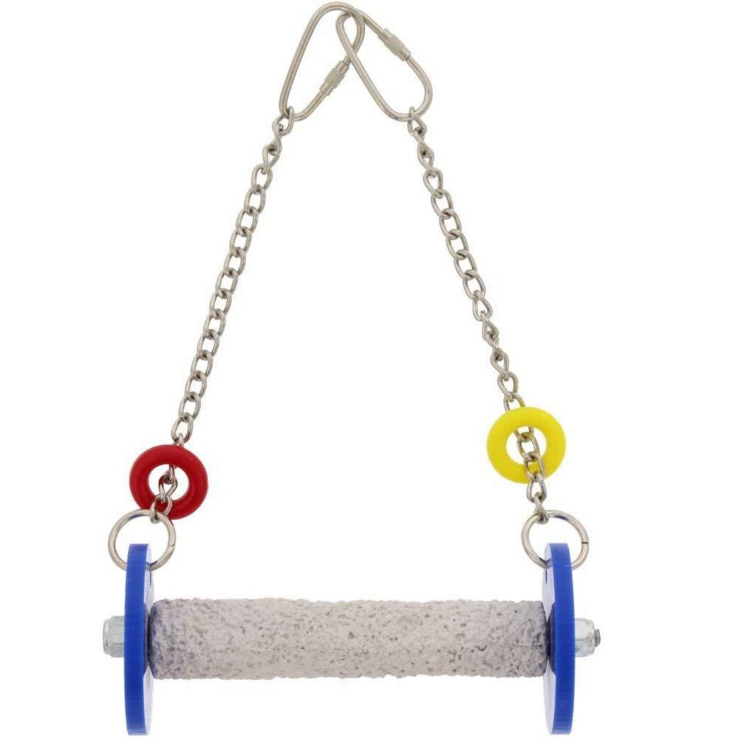 New Funny Parrot Swing Hanging Toy Bird Hanging Perch Multi-Purpose Parrot Swing Bird Chew Toy Pet Supplies Random Color-ebowsos