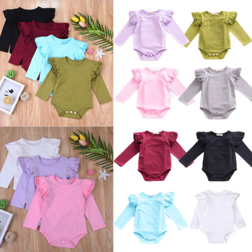 New Infant Baby Girls Boys Bodysuit Outfits Kid Jumpsuit Playsuit Clothes - ebowsos