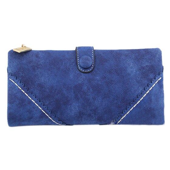 New Long Women Wallet Messenger bags Handbag Retro Dull Polish Purse Multifunctional-sapphire blue - ebowsos