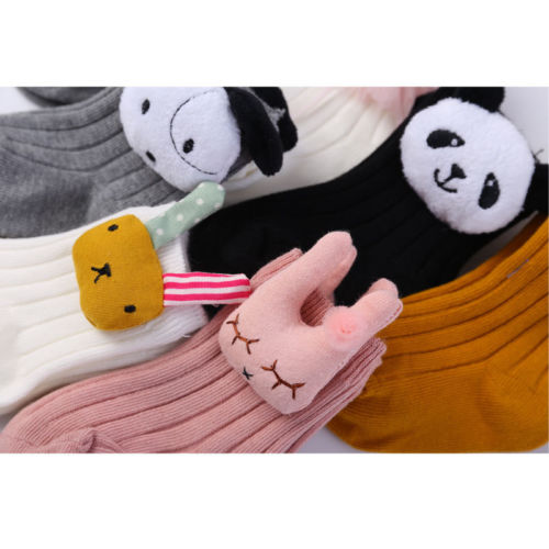 New Lot 2 Pairs Infant Baby Toddler BOY Socks Cotton 0~5Y Cute Girl NewBorn Kids 3D Animal Flowers Decoration Socks - ebowsos