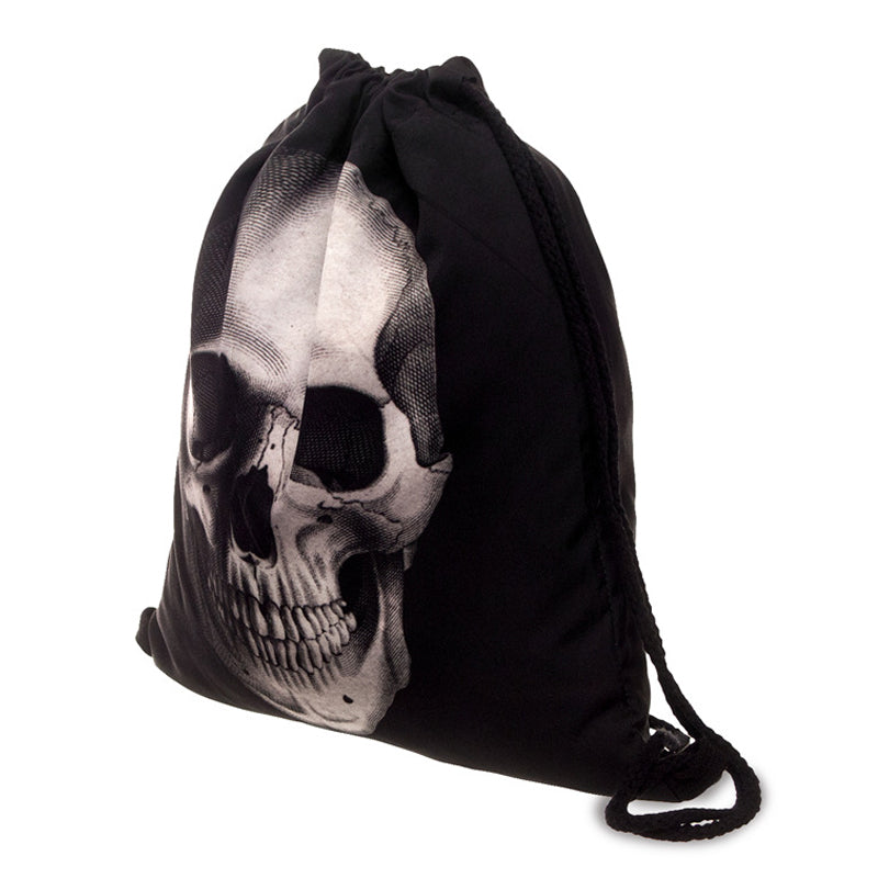 New Lovely 3D Printed Unisex Backpacks bags Drawstring Rucksacks big Capacity Schoolbag for Young men & Women(Black) - ebowsos