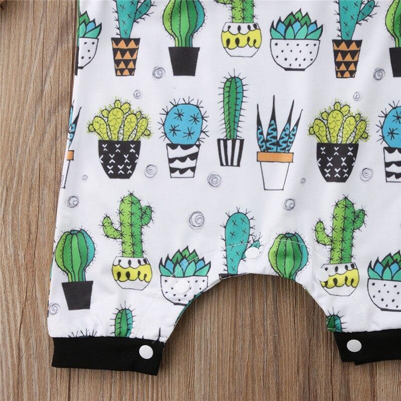 New Newborn Infant Toddler Baby Boy Girl Floral Sleeveless Romper Jumpsuit Clothes Cactus Outfit Summer Sunsuit - ebowsos