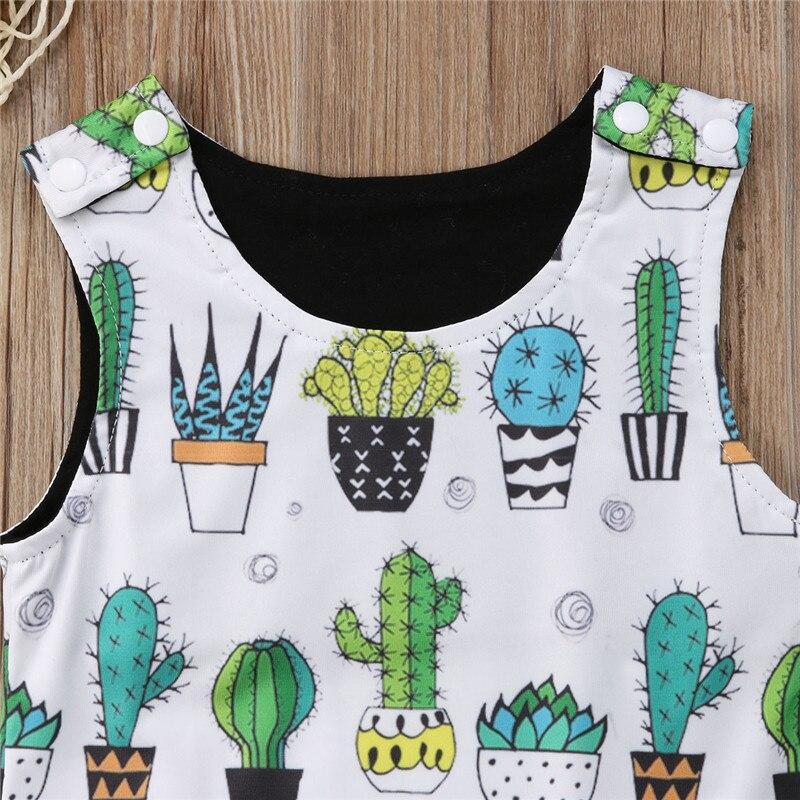 New Newborn Infant Toddler Baby Boy Girl Floral Sleeveless Romper Jumpsuit Clothes Cactus Outfit Summer Sunsuit - ebowsos