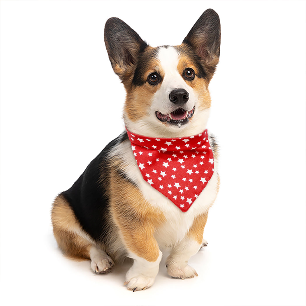 New Pet Bandana Fashion Stars Printing Dog Bibs Scarf Washable Cozy Cotton Star Printing Puppy Kerchief Bow Tie Pet Accessories-ebowsos