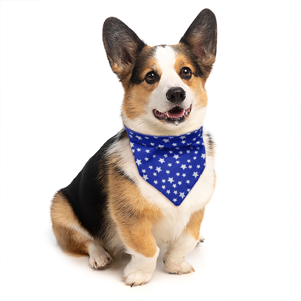 New Pet Bandana Fashion Stars Printing Dog Bibs Scarf Washable Cozy Cotton Star Printing Puppy Kerchief Bow Tie Pet Accessories-ebowsos