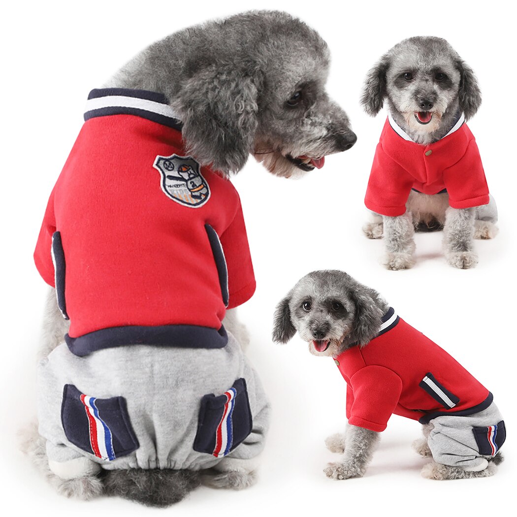 New Pet Four-Legged Baseball Sweater Fashion Warm Athletic Style Pet Apparel Warm Pet Sweater For Dogs-ebowsos