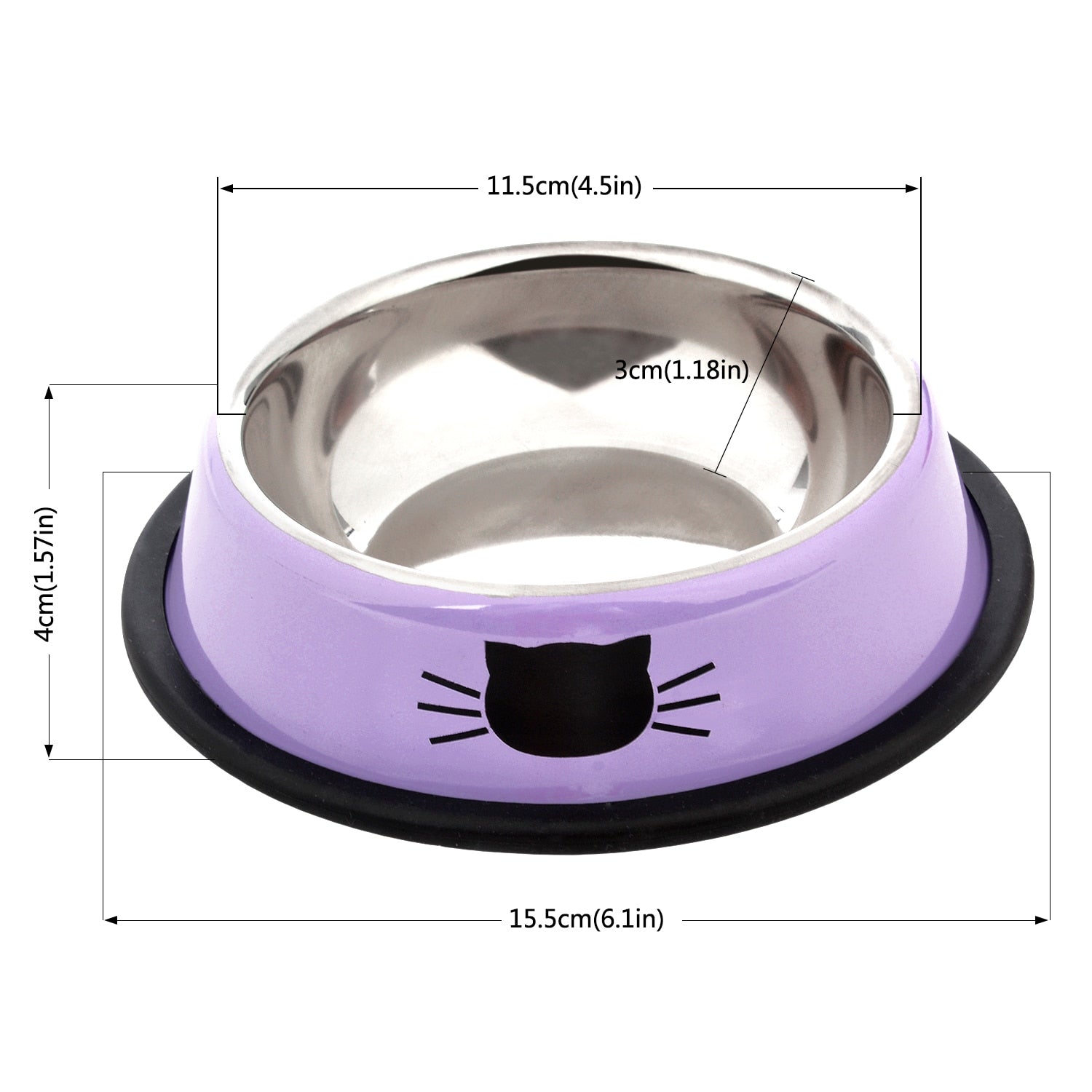 New Pet Product For Dog Cat Bowl Stainless Steel Anti-Skid Pet Dog Cat Food Water Bowl Pet Feeding Bowls Tool Pet Feed Supplies-ebowsos