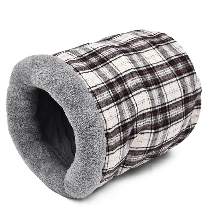 New Products Cat Bed Soft Warm Cat House Pet Mats Puppy Cushion Rabbit Bed Plaid Dog Funny Cylindrical Cat Pet Bed-ebowsos