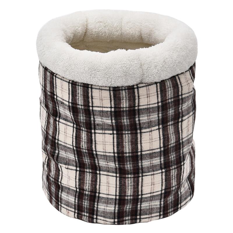 New Products Cat Bed Soft Warm Cat House Pet Mats Puppy Cushion Rabbit Bed Plaid Dog Funny Cylindrical Cat Pet Bed-ebowsos