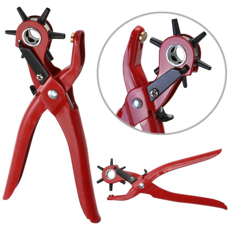 New Revolving Punching Stitching Plier Punch Tool Round Hole Perforator For Leather Strap Watch Band Belt Hollow Puncher - ebowsos