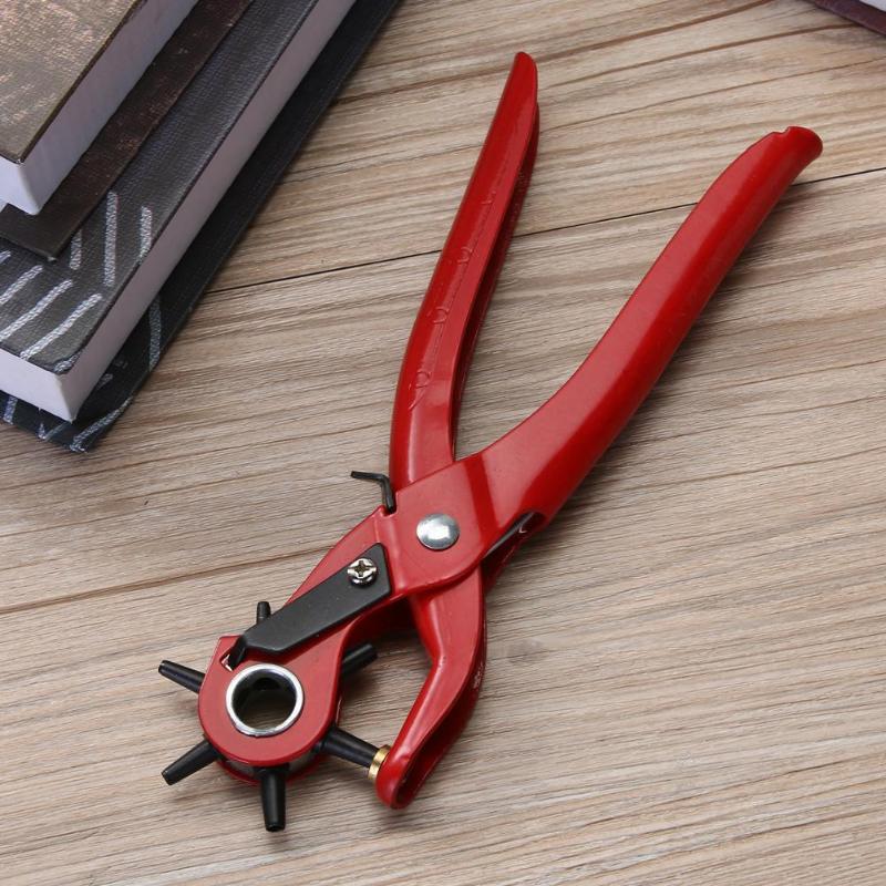 New Revolving Punching Stitching Plier Punch Tool Round Hole Perforator For Leather Strap Watch Band Belt Hollow Puncher - ebowsos