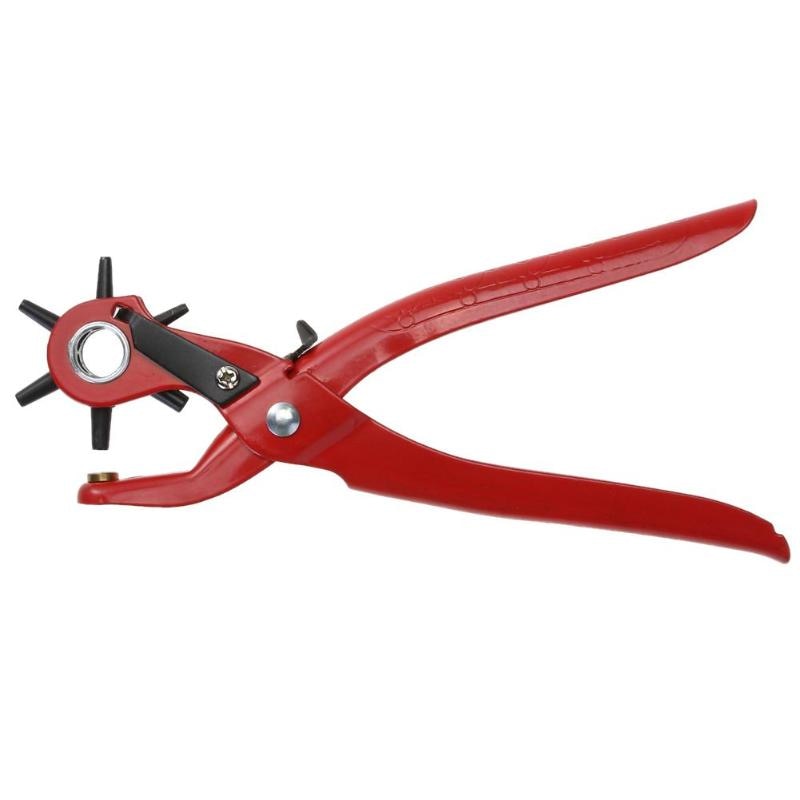 New Revolving Punching Stitching Plier Punch Tool Round Hole Perforator For Leather Strap Watch Band Belt Hollow Puncher - ebowsos