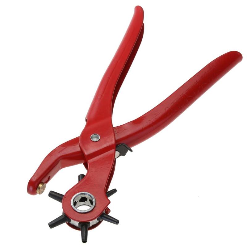 New Revolving Punching Stitching Plier Punch Tool Round Hole Perforator For Leather Strap Watch Band Belt Hollow Puncher - ebowsos