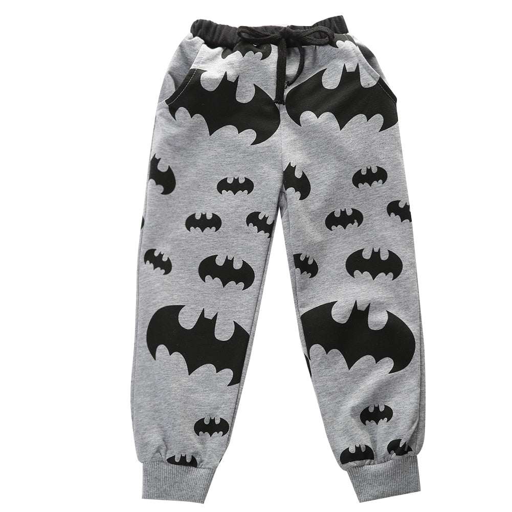 New Spring Baby Boys Kids Cartoon Batman Printed Long Pants Casual Trousers 2-7Y - ebowsos