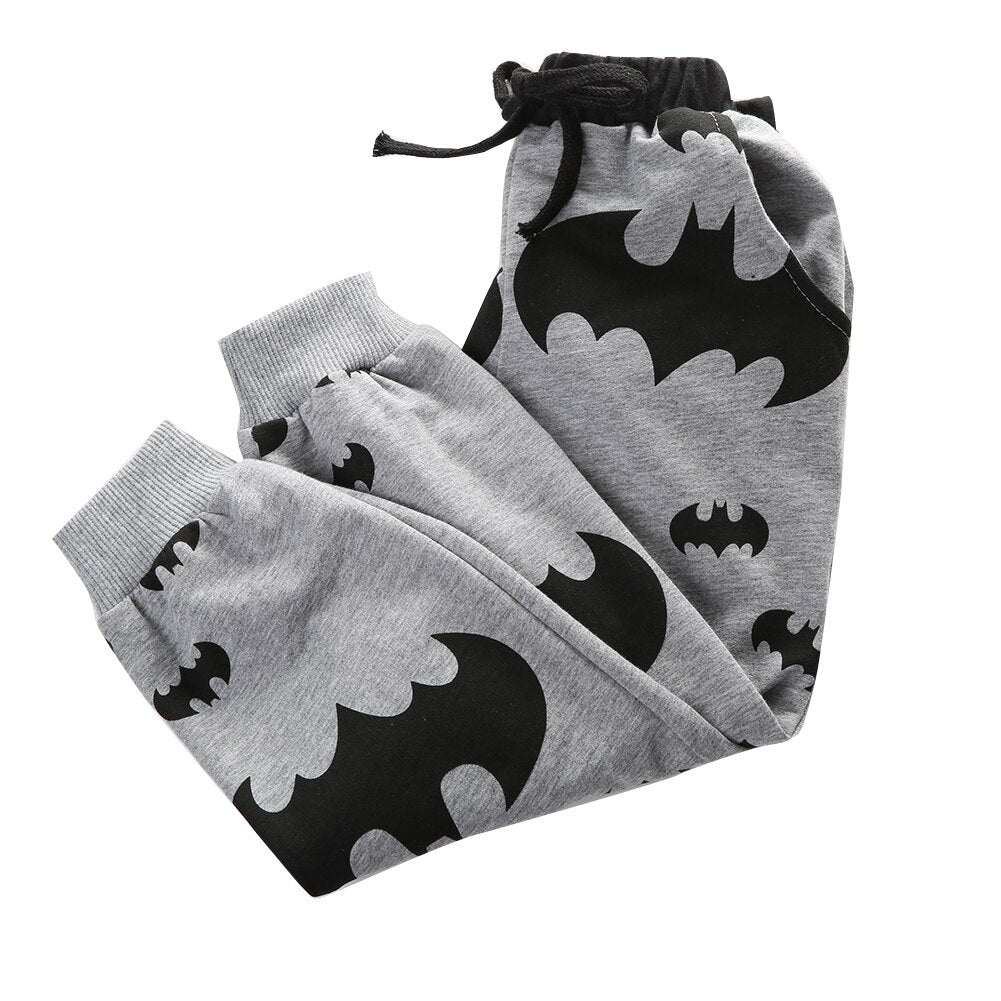 New Spring Baby Boys Kids Cartoon Batman Printed Long Pants Casual Trousers 2-7Y - ebowsos