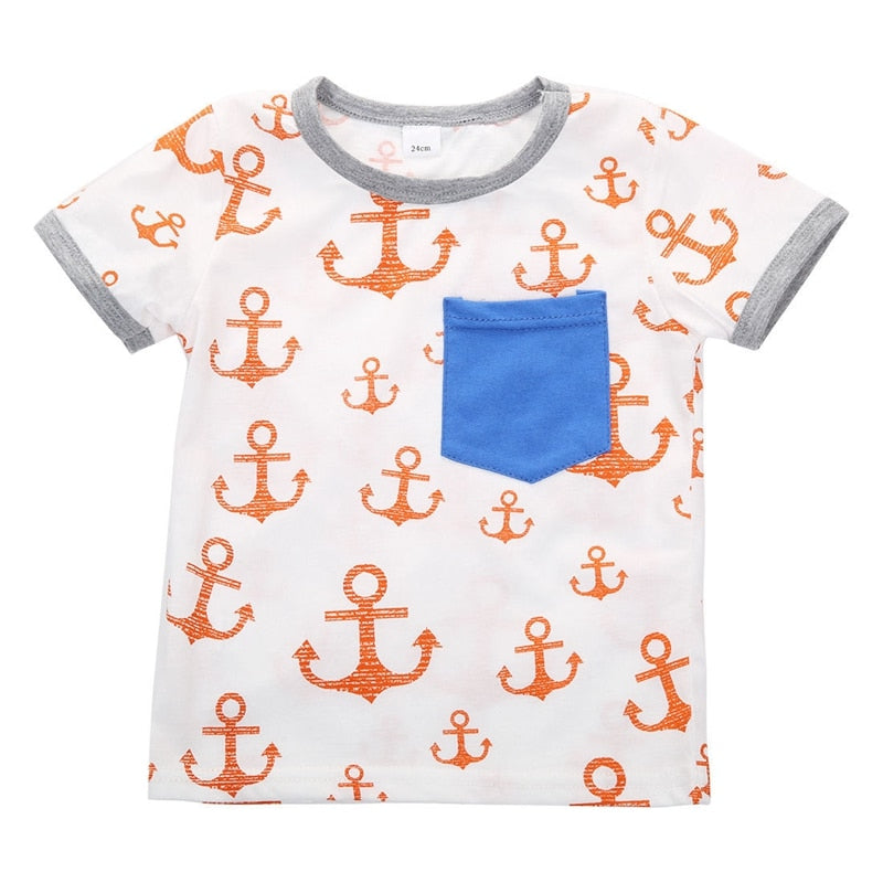 New Style Baby Boys Clothes Sets Summer Toddler Kids Boy Clothes Short Sleeve Tops T-shirt Shorts Outfits Set - ebowsos