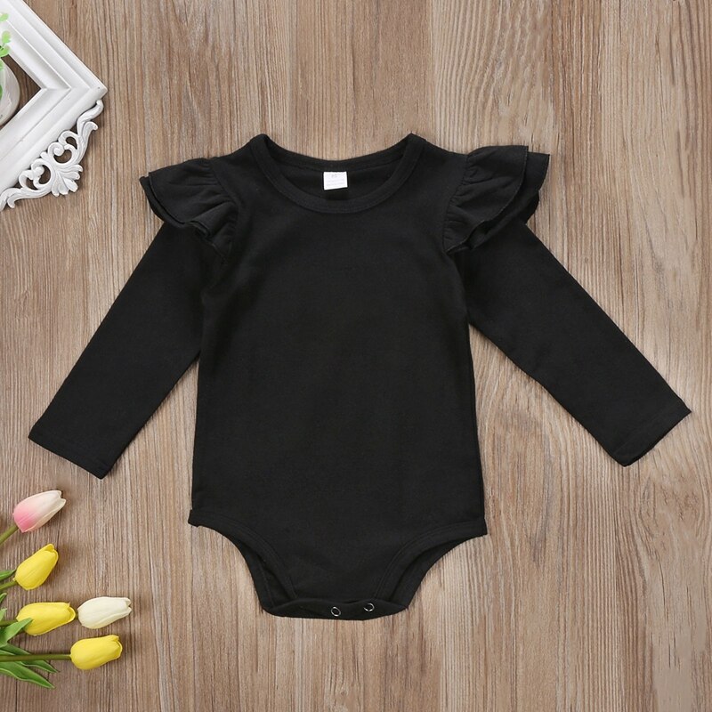 New Style Baby Girls Clothes Bodysuit Newborn Infant Baby Girls Soft Long Sleeve Bodysuit Jumpsuit Outfit Clothes - ebowsos