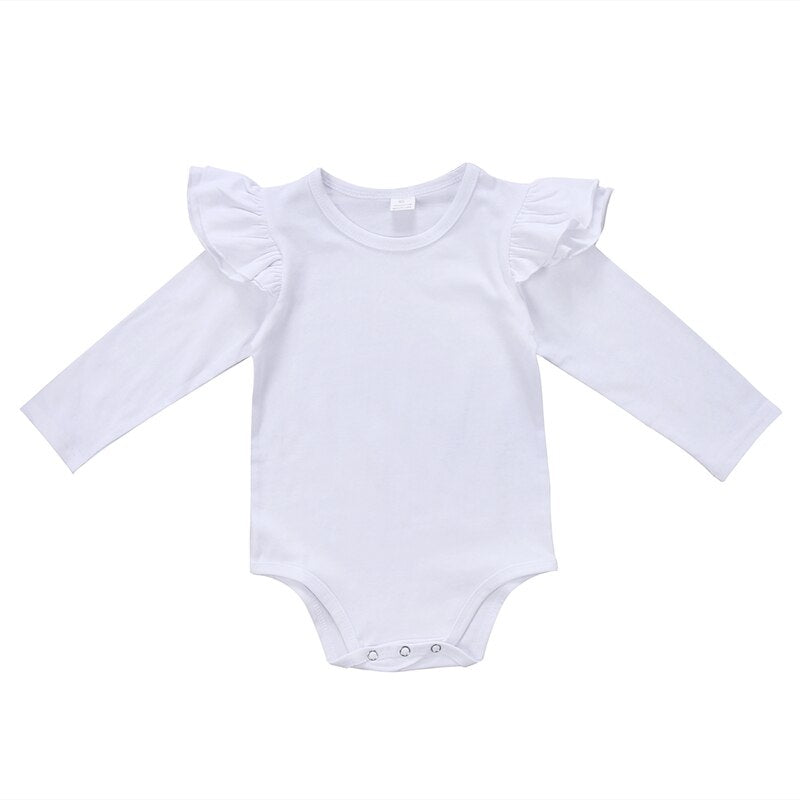 New Style Baby Girls Clothes Bodysuit Newborn Infant Baby Girls Soft Long Sleeve Bodysuit Jumpsuit Outfit Clothes - ebowsos