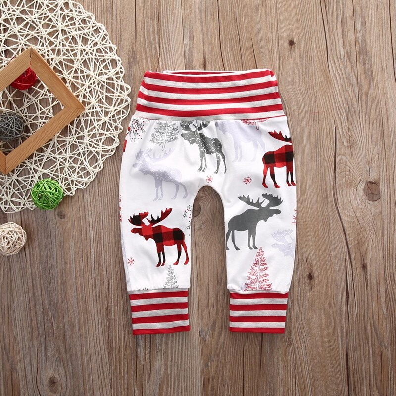 New Style Baby Girls Pants Cute Cartoon Leggings Casual Trousers Baby Reindeer Harem Pants - ebowsos