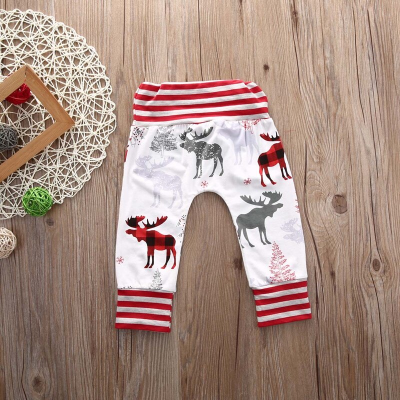 New Style Baby Girls Pants Cute Cartoon Leggings Casual Trousers Baby Reindeer Harem Pants - ebowsos