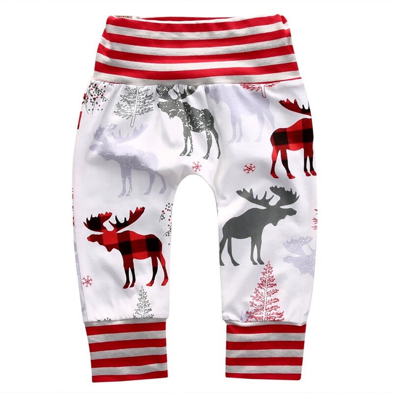 New Style Baby Girls Pants Cute Cartoon Leggings Casual Trousers Baby Reindeer Harem Pants - ebowsos