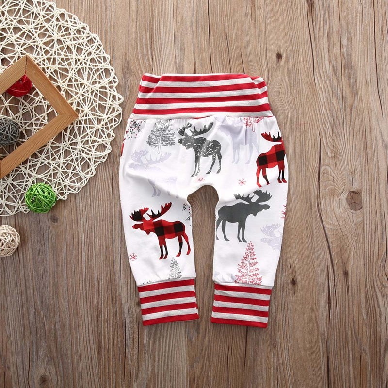 New Style Baby Girls Pants Cute Cartoon Leggings Casual Trousers Baby Reindeer Harem Pants - ebowsos