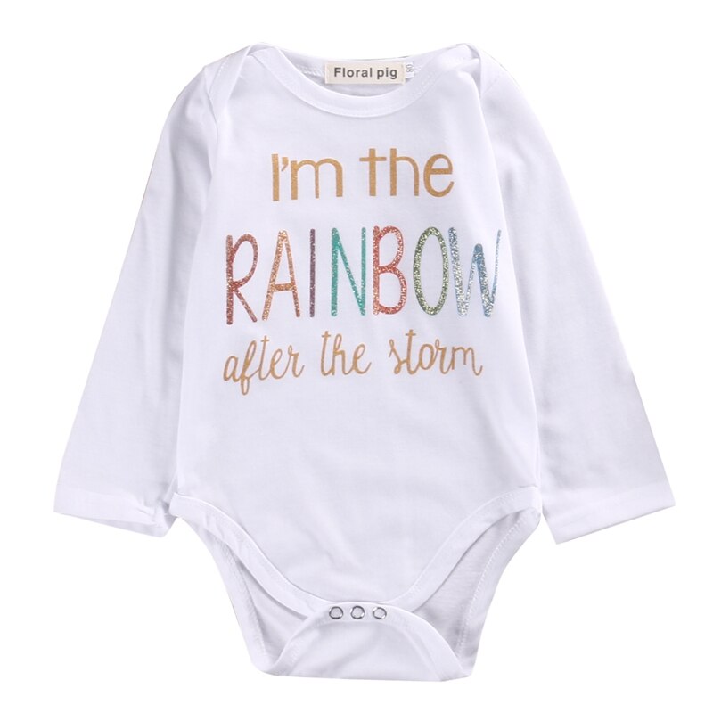 New Style Cartoon Letter Baby Bodysuit One-piece Infant Baby Girls Boys Jumpsuit Clothes Outfits - ebowsos