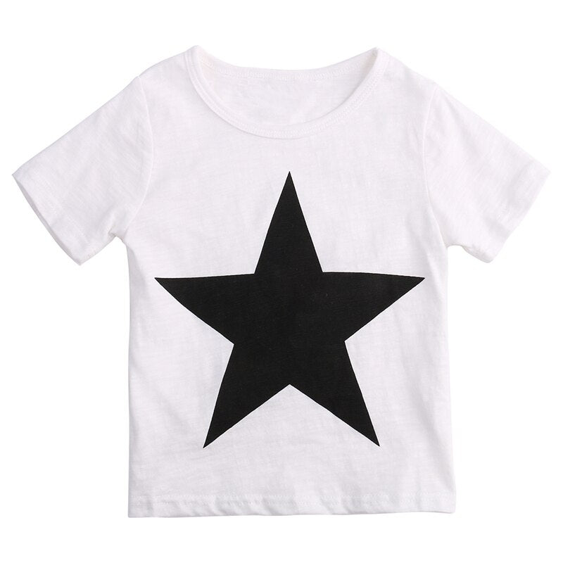 New Style Summer Children Clothing Star Toddler Kids Boys Star T-shirt Tops Harem Pants Outfits 2PCS Set Clothes - ebowsos