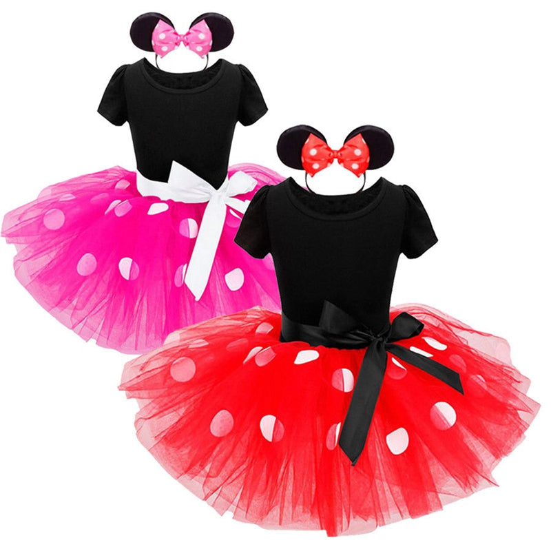 New Style Toddler Baby Girls Party Dress Kids Girls Dot Princess Cartoon Cosplay Tulle Tutu Party Dresses - ebowsos