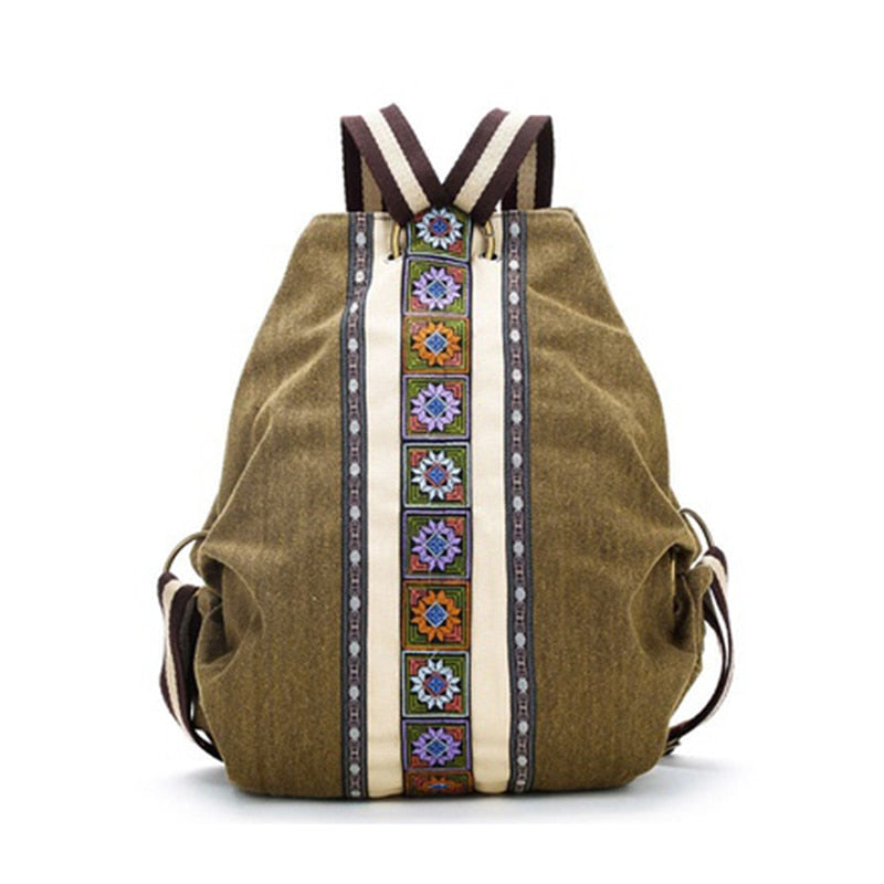 New Tribal Ethnic Canvas Womens Backpack Pouch Hippie Shoulder Bag Girls Boho Rucksack - ebowsos
