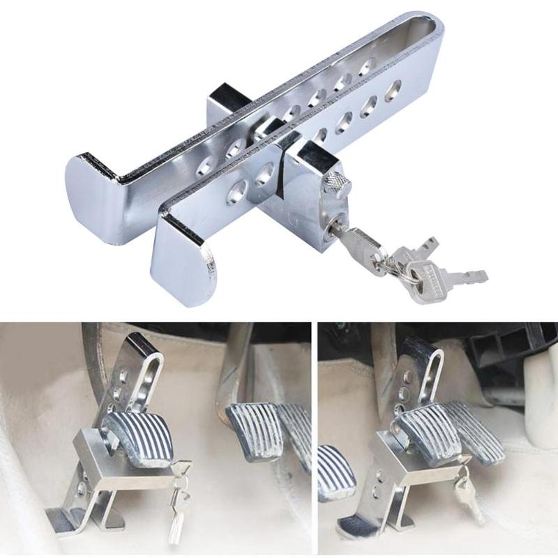 New Universal Auto Car Brake Clutch Pedal Lock Stainless Anti-Theft Strong Security For Cars Trucks Clutch Pedal Accelerator - ebowsos