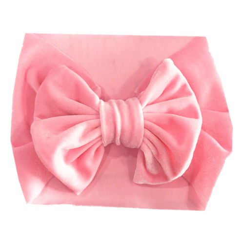 New Velvet Bow Baby Girl Headband Newborn Toddler Hairband 6cm Soft Elastic + Lot - ebowsos