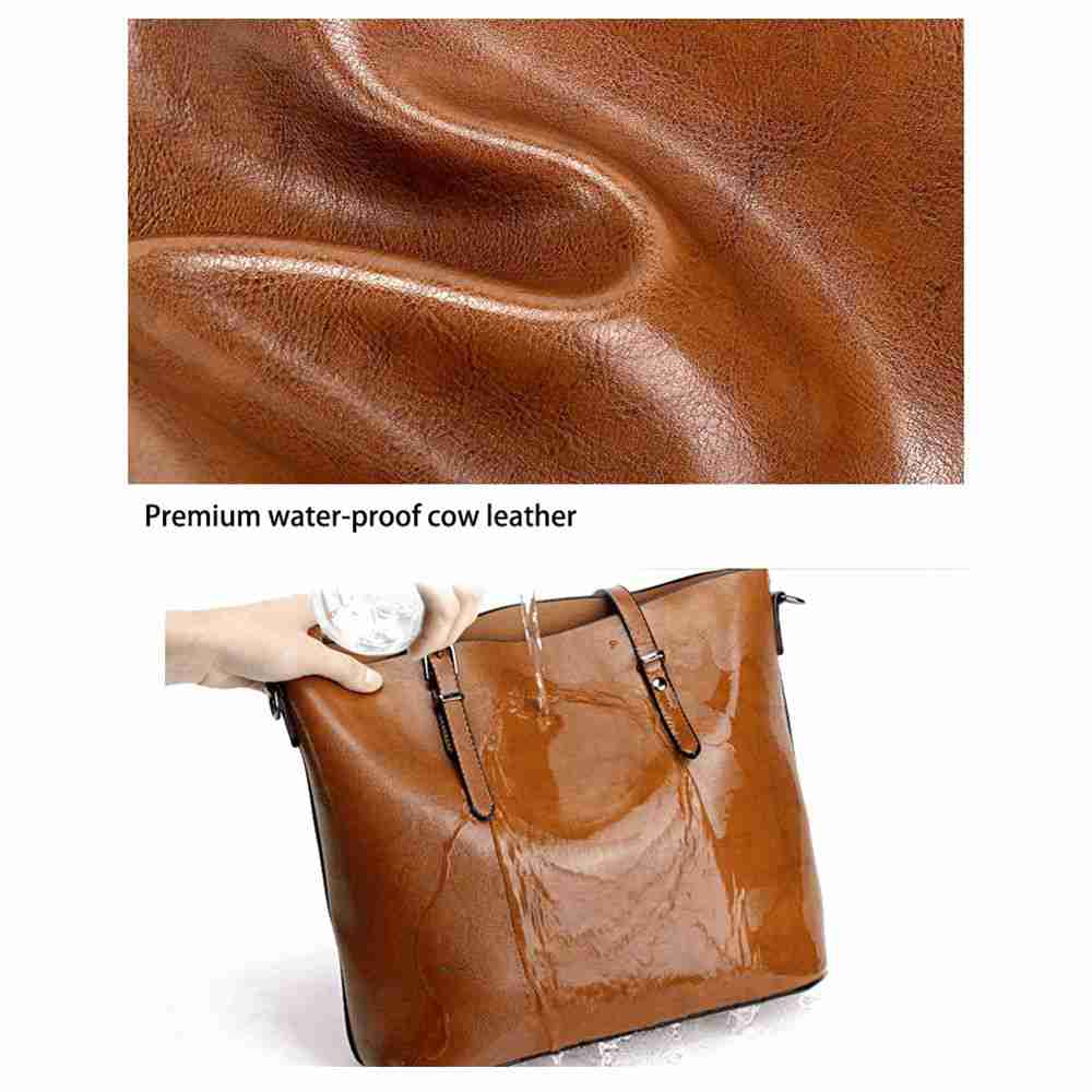 New Women Handbags Tote Shoulder Bags for Women Large PU Leather Top Handle Satchel Messenger Bag Handbag Brown - ebowsos